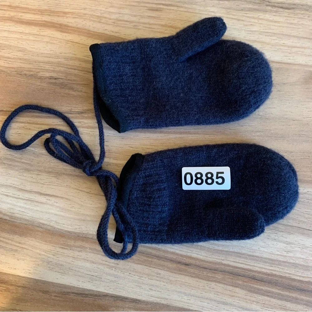 tittimitti 100% Virgin Wool winter Mittens Kids 3-5Y Knit String OEKO-TEX USA